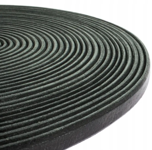 Plochý Kožený Řemínek Černý 10MM/4MM 5 Metrů