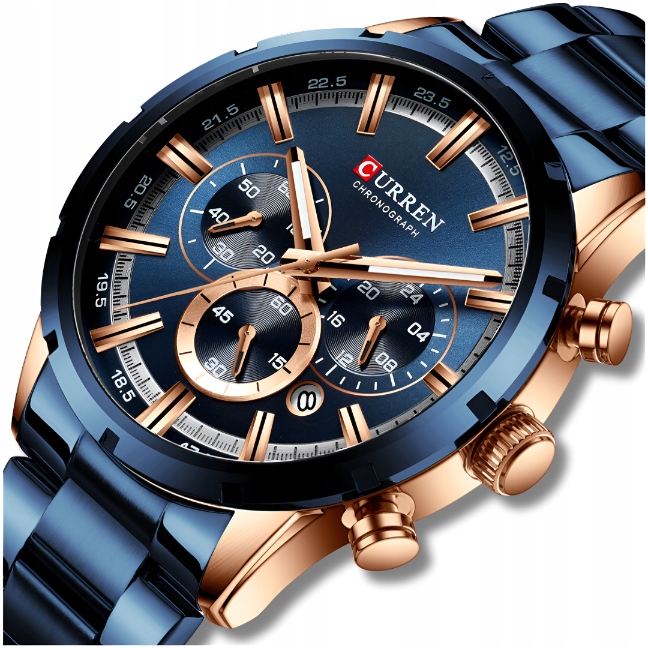 Pánské Hodinky Curren Klasický Elegantní Křemenný Chronograf Datumovka