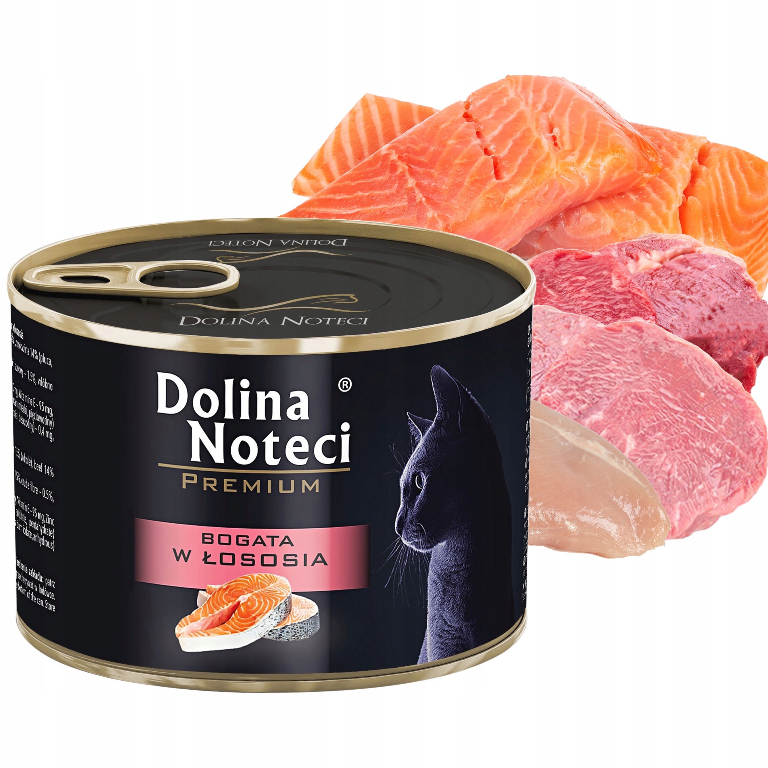 Vlhké krmivo Dolina Noteci bohaté Pro Kočky Příchuť Losos 185g 12 ks