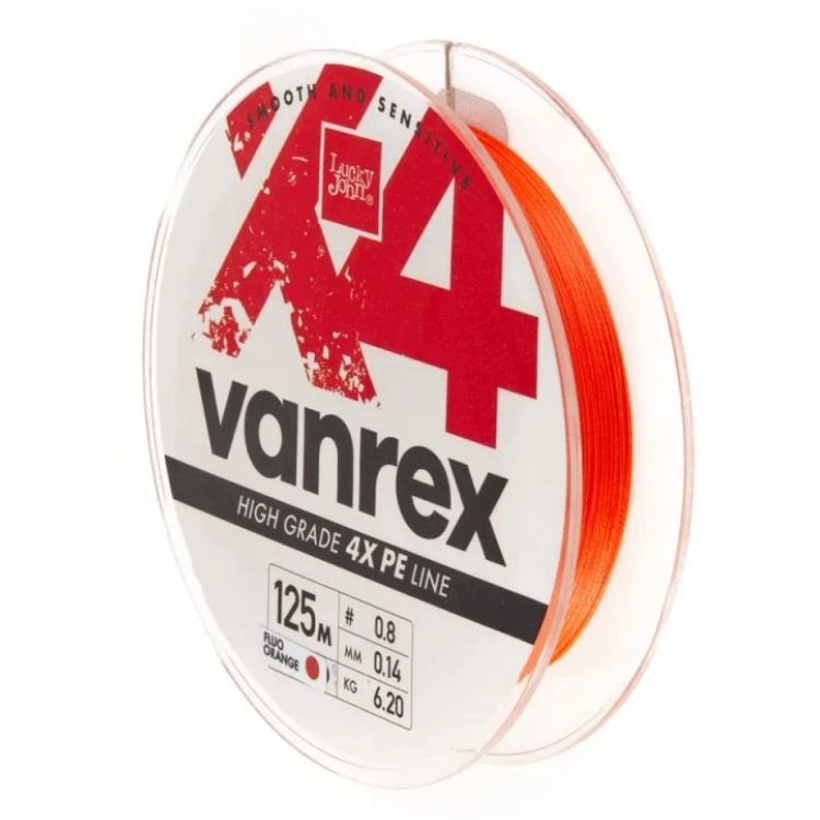 Plecionka Lucky John Vanrex X4 Braid 0.10mm 125m Orange