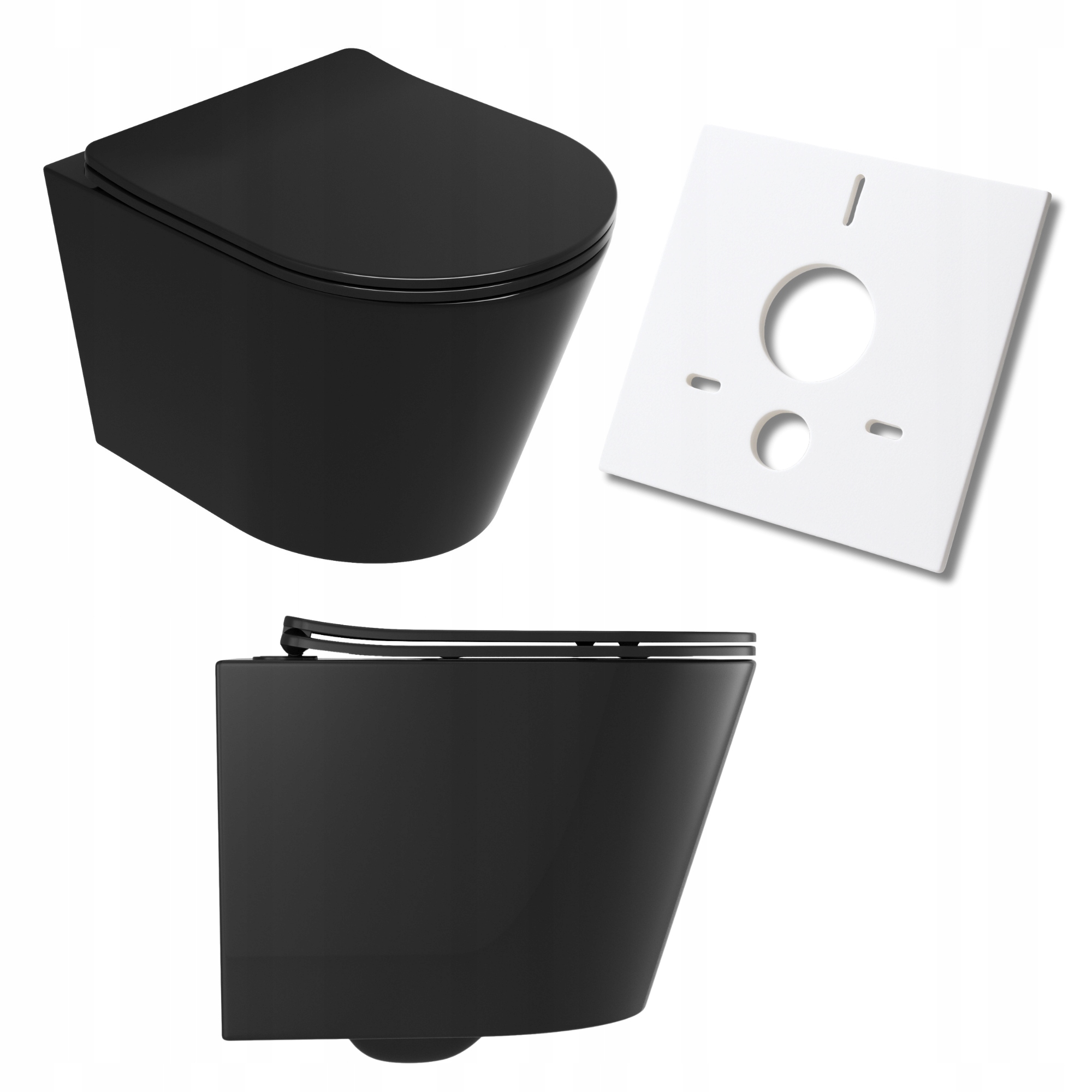 Závěsná Wc Mísa Rimless Bez Příruby Neo, Černá Deska