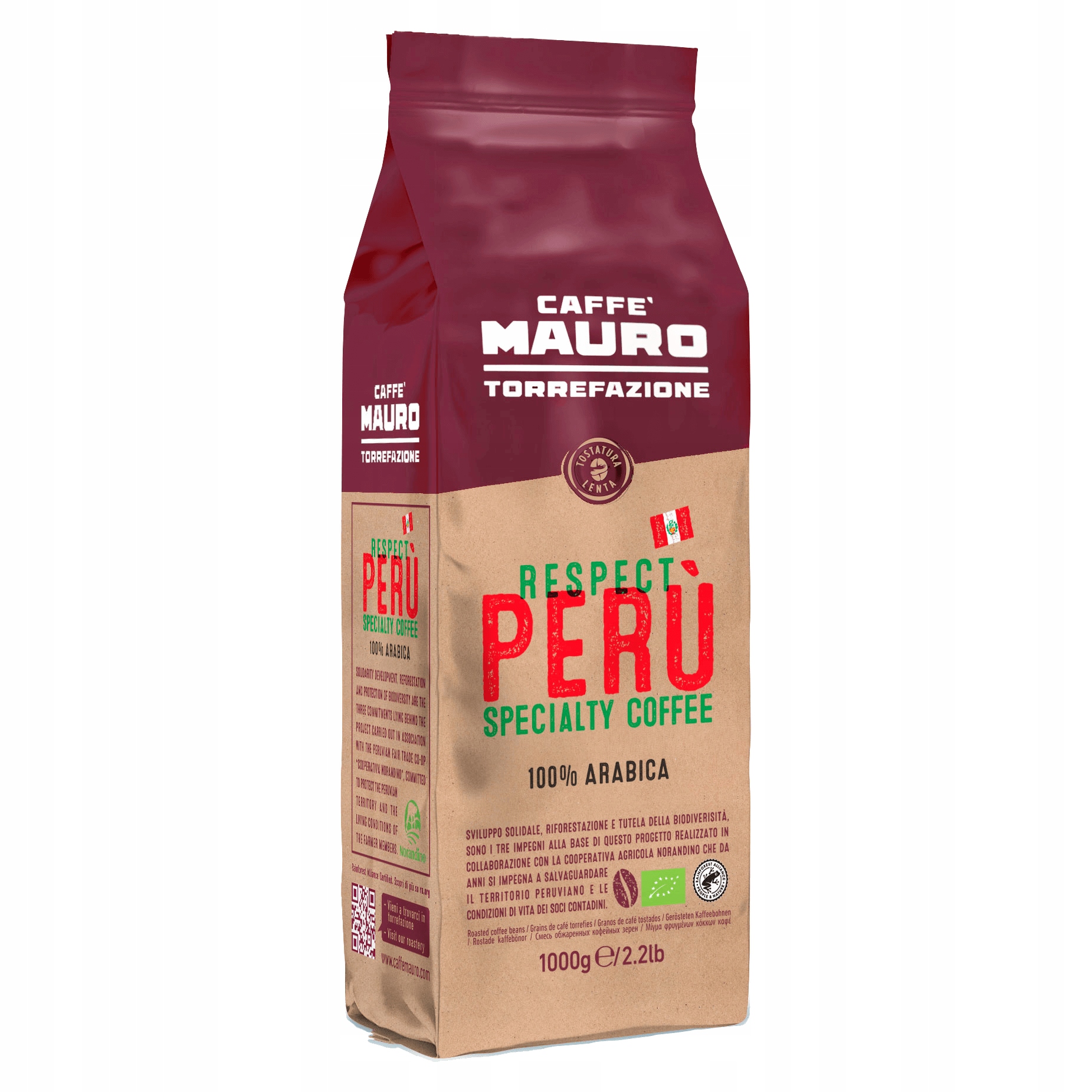 Levně Caffe Mauro Káva zrnková 100% Arabica Peru 1000 g