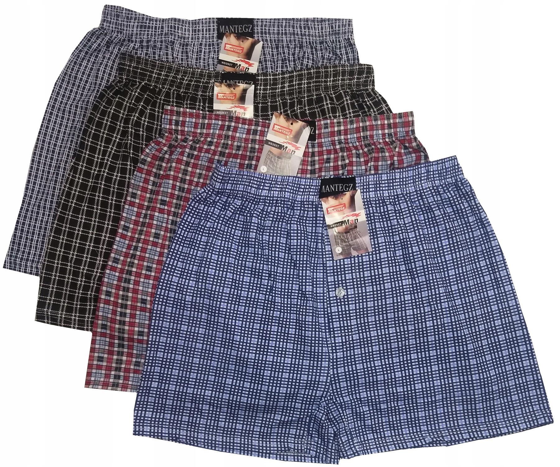 

4x Bokserki luzne Krata majtki Bawełna 112cm 4XL