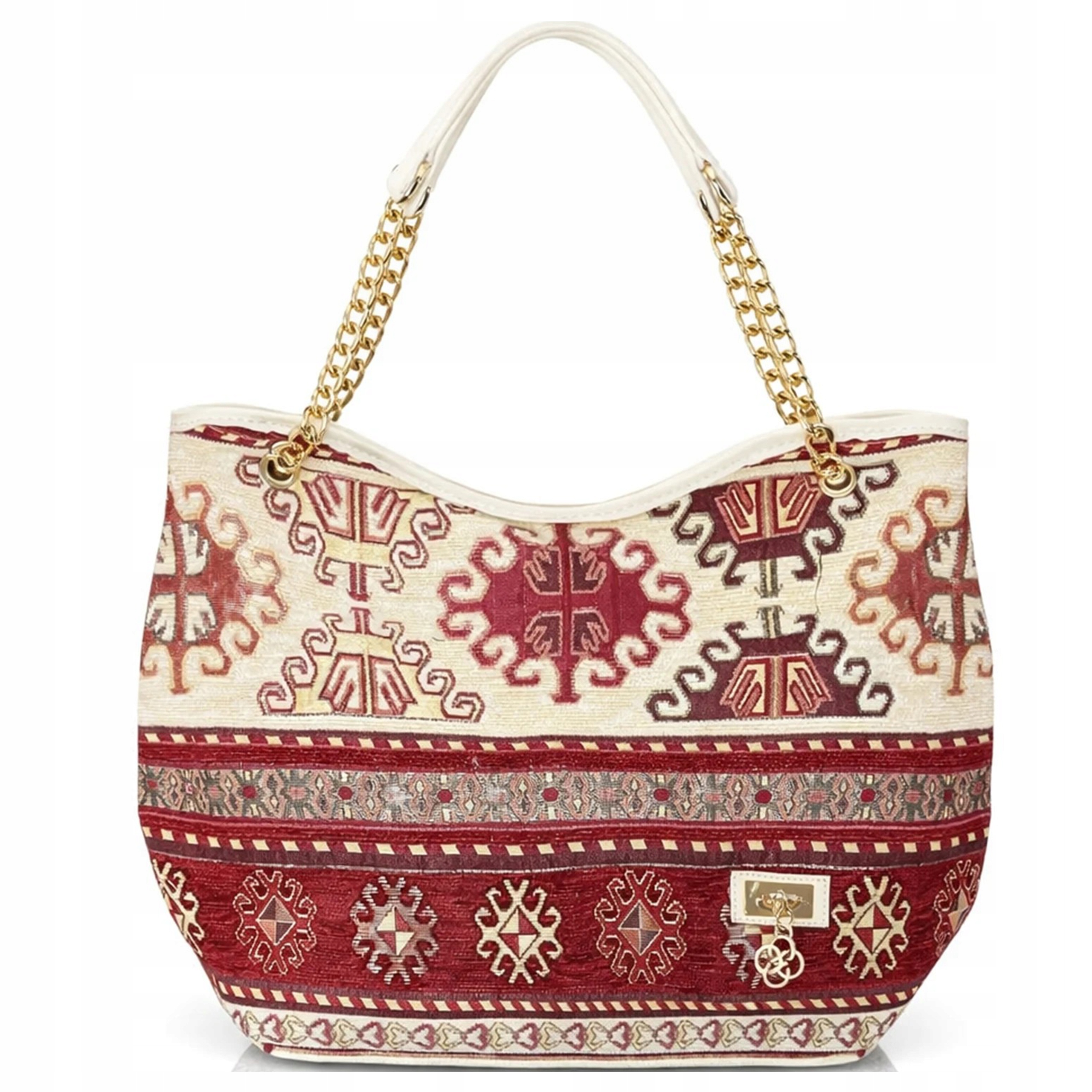 Velká taška přes rameno Shopperka Orientální tkaný vzor Módní Elegantní