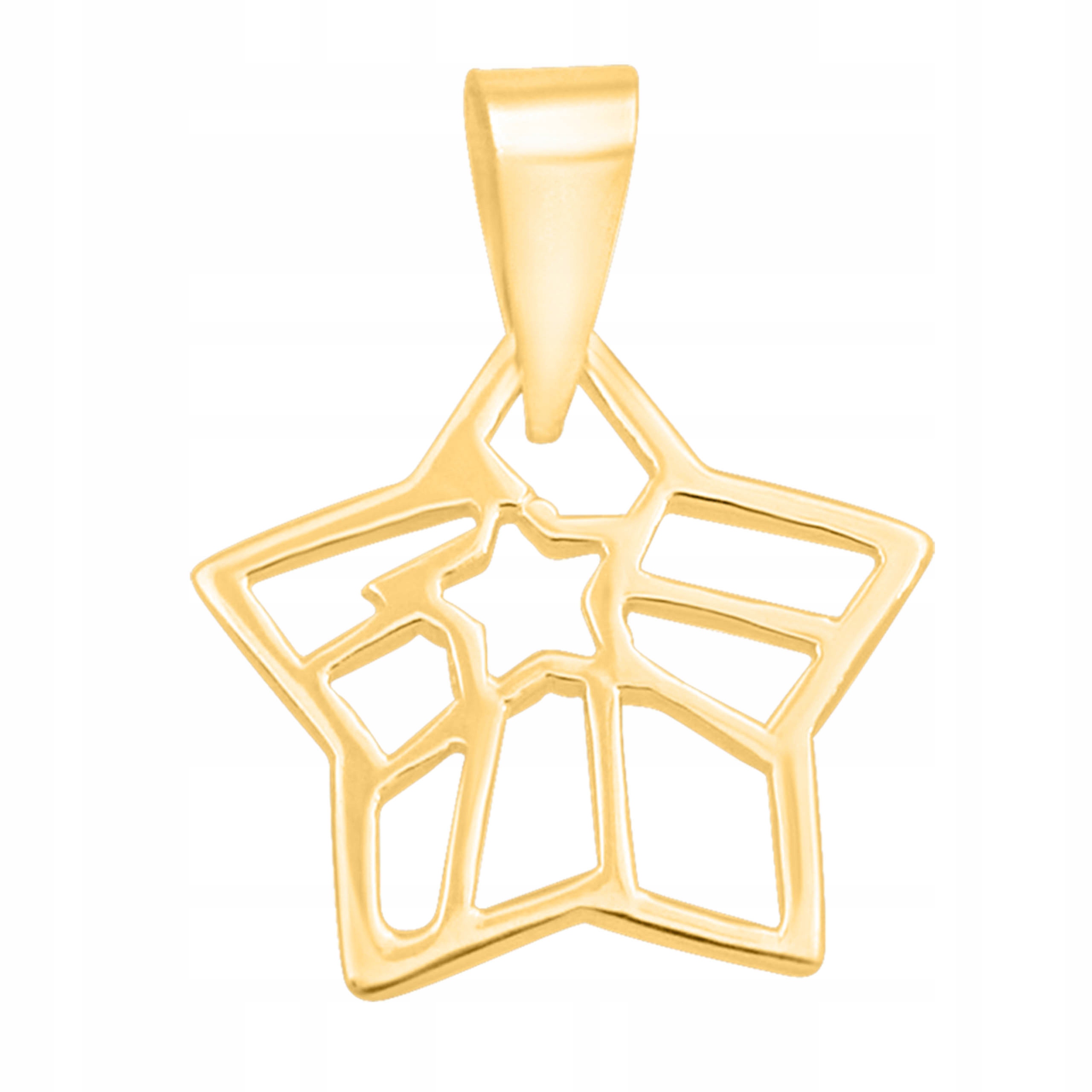 Zlatý přívěsek 585 přívěsek malá hvězdička prolamovaný módní vzor na řetízek