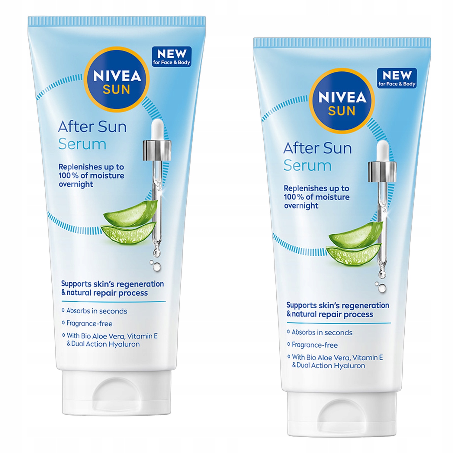 Nivea Sun Zklidňující sérum po opalování na obličej a tělo aloe vit.E Ha 100 ml x2