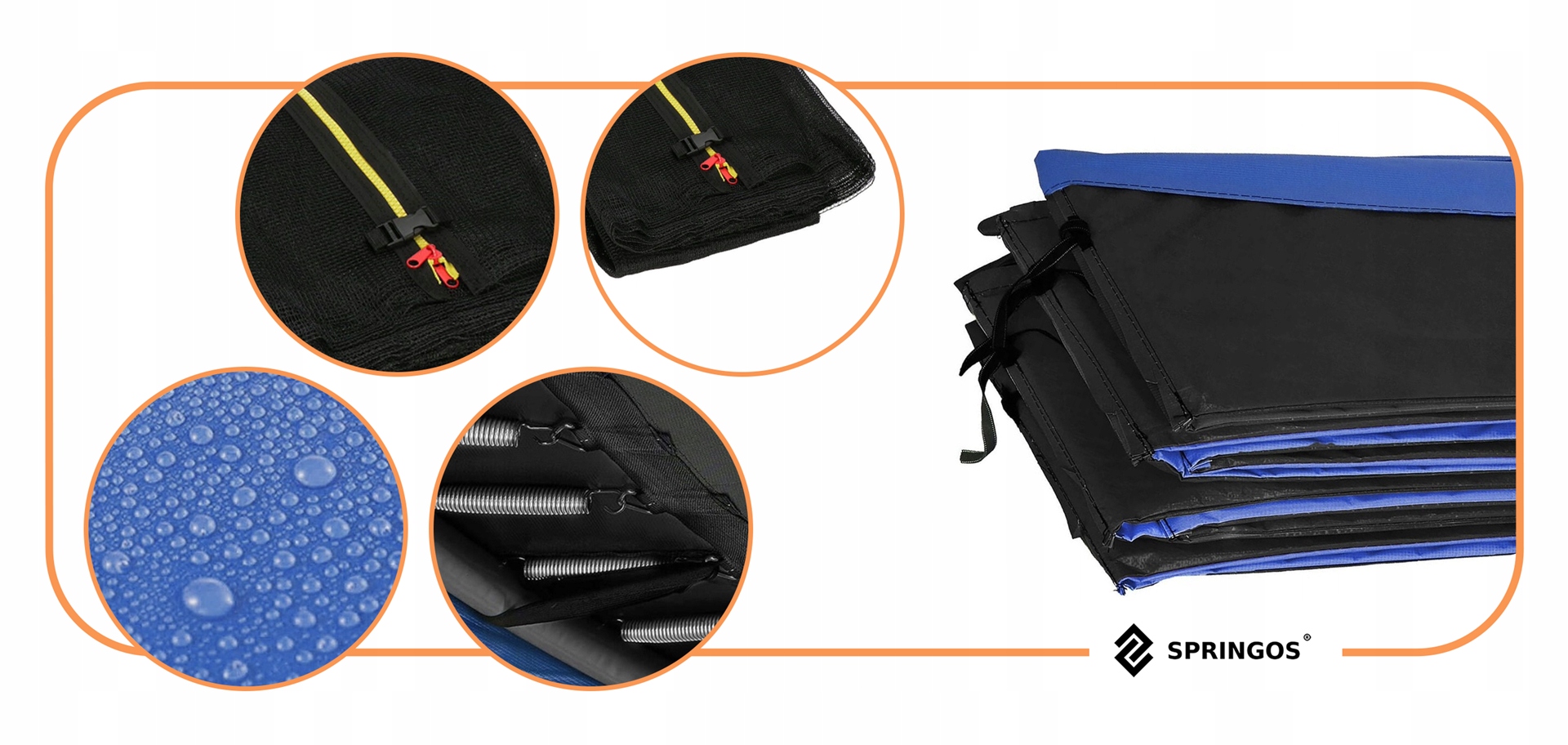 OSŁONA SPRĘŻYN + SIATKA WEWNĘTRZNA 304 - 312cm 10FT AKCESORIA DO TRAMPOLINY Marka springos