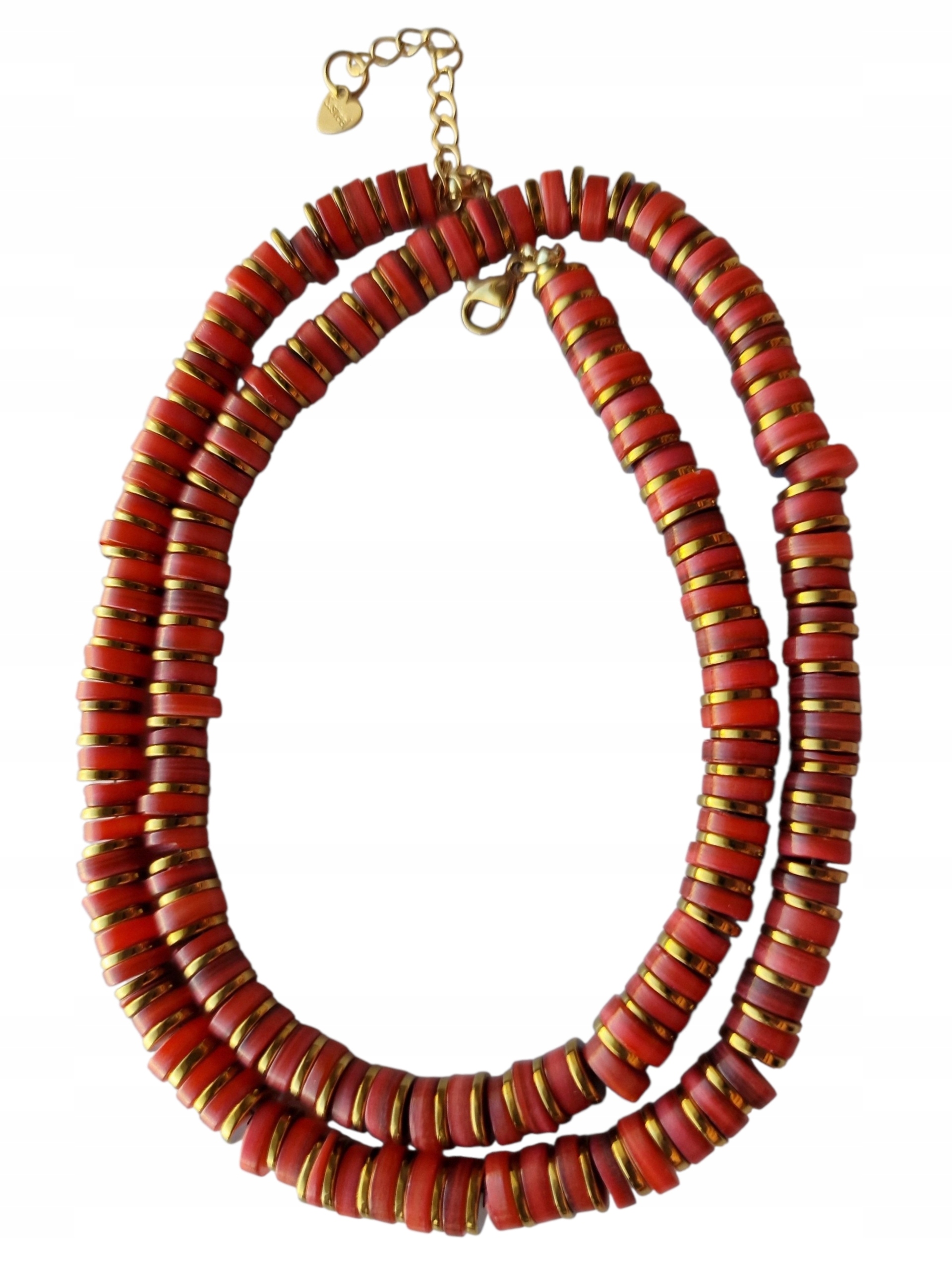 Korál Přírodní Červený A Hematit Zlatý Náhrdelník Kameny Životní Síly