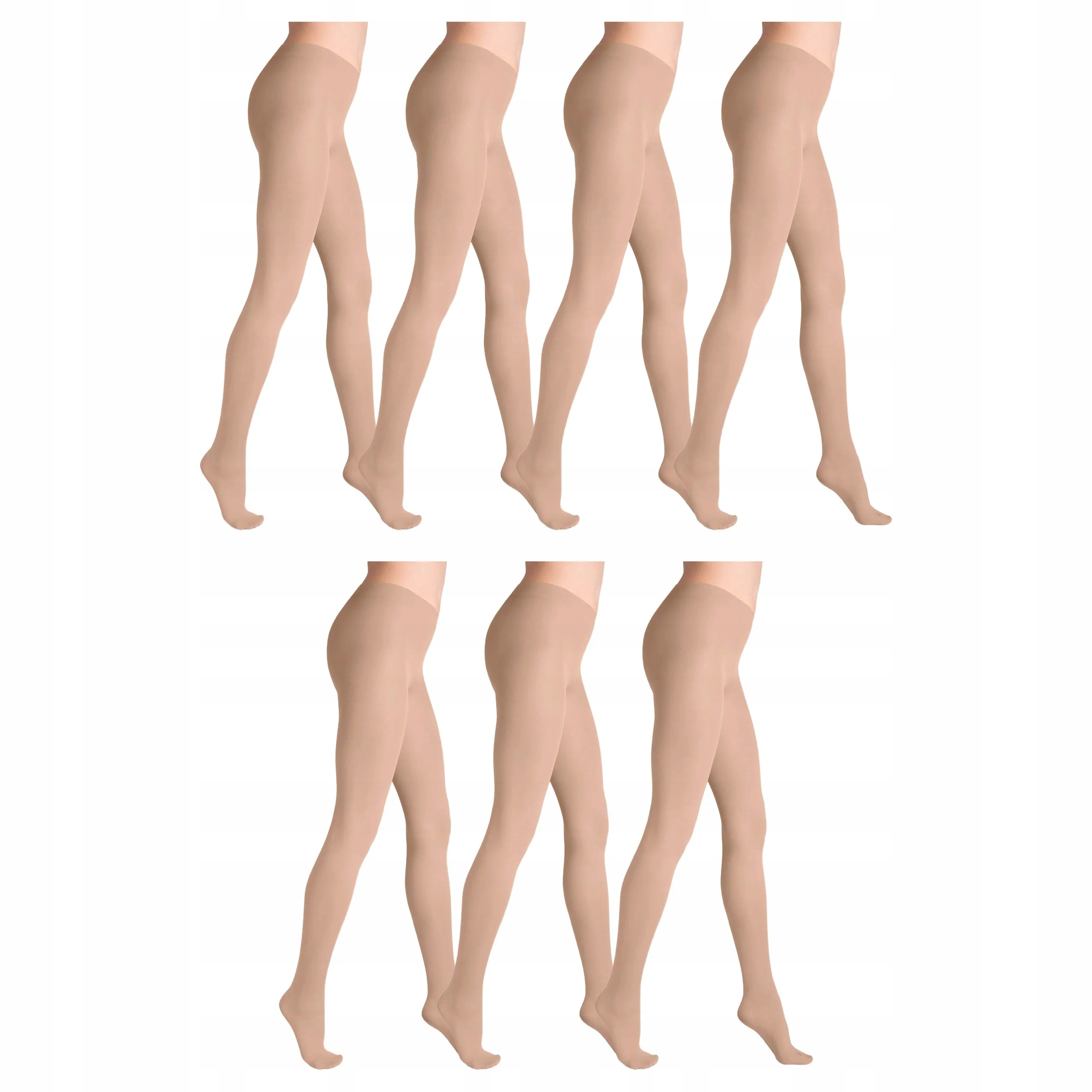 7 x Punčocháče 40 den matné bez kalhotek Tonic Marilyn 5-XL Beige