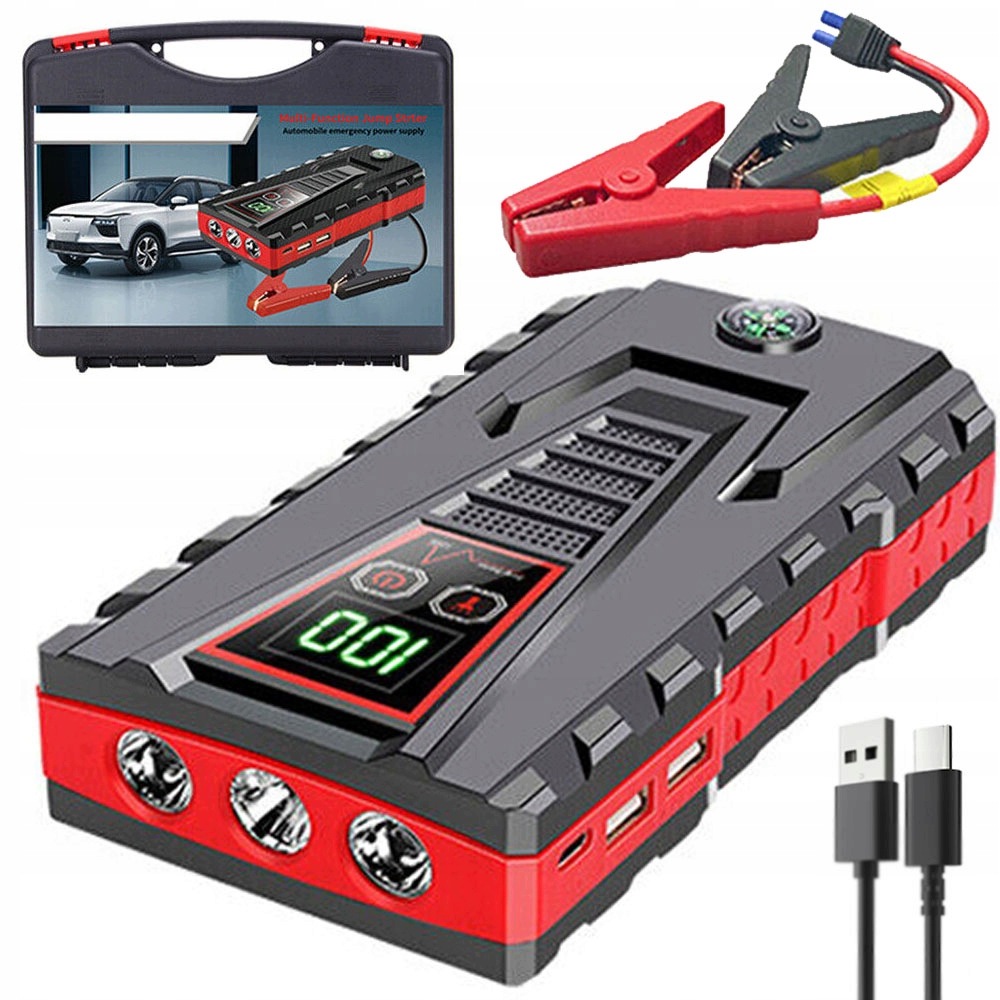 Startér Do Auta 800A Peak 10000MAH Sos Svítilna Nabíjení Usb 12V