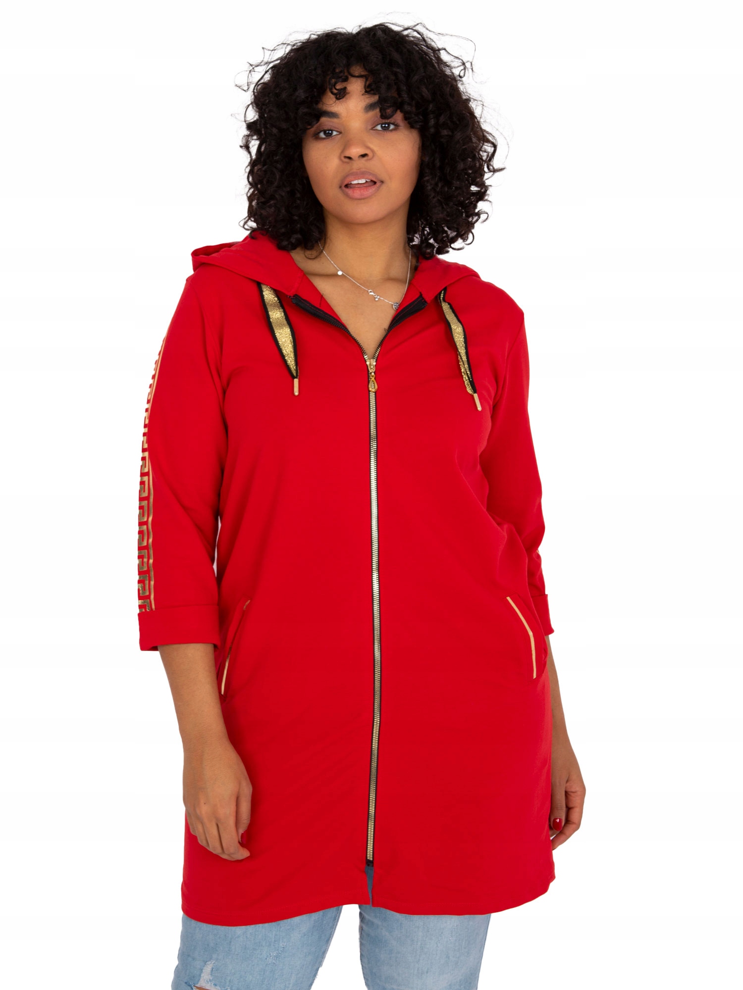 

Długa Bluza Damska Dresowa Plus Size rozpinana