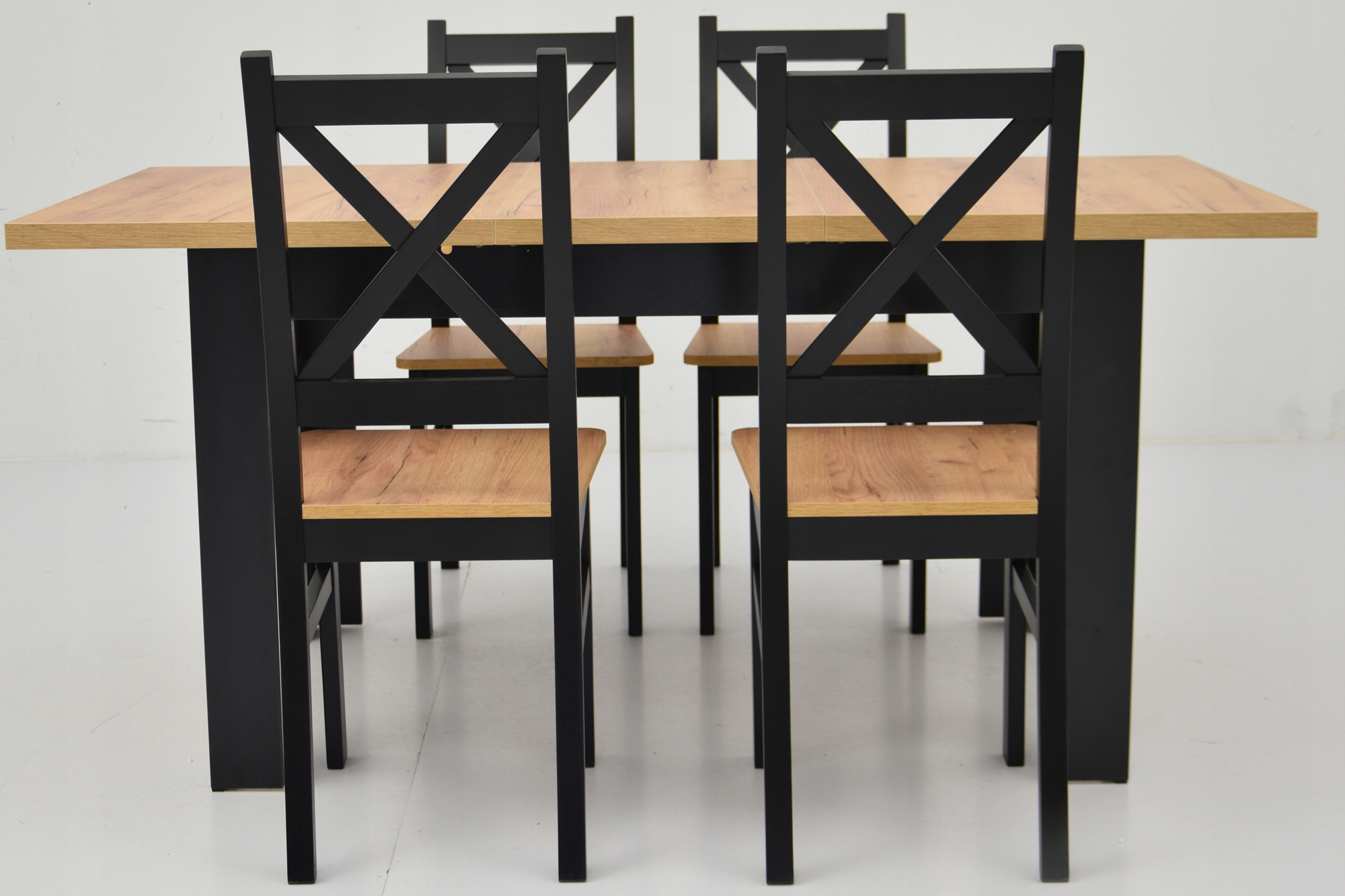 Stół KUCHENNY 80x120/160 4 DREWNIANE krzesła CRAFT Marka inna