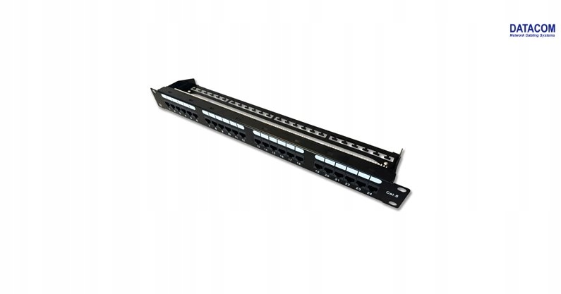 Datacom Patch panel 19" Utp 24 port CAT6 Dual 1U Bk (4x6p) VL