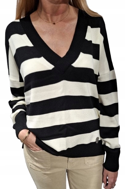 Cocomore Svetr Bluza V Pruhy Černá Ecru Novinka