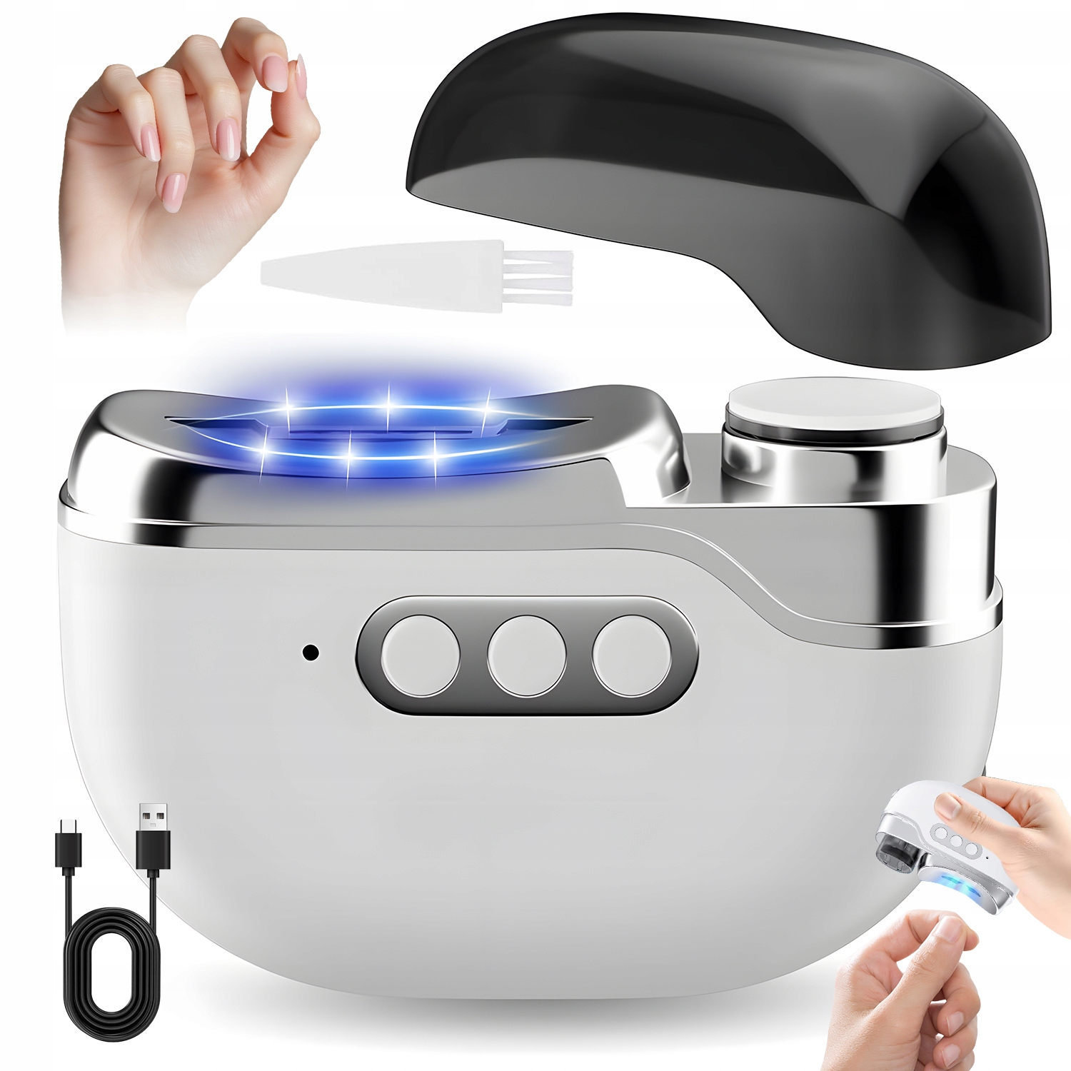 Kleštičky Na Nehty 500MAH Elektrické Automatické S Led Světlem Usb