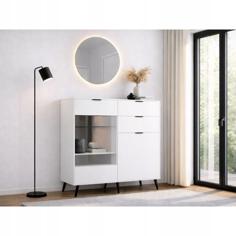 KOMODA WITRYNA LAVI-2W BIAŁY MAT 100CM NOWOCZESNA LOFT POJEMNA