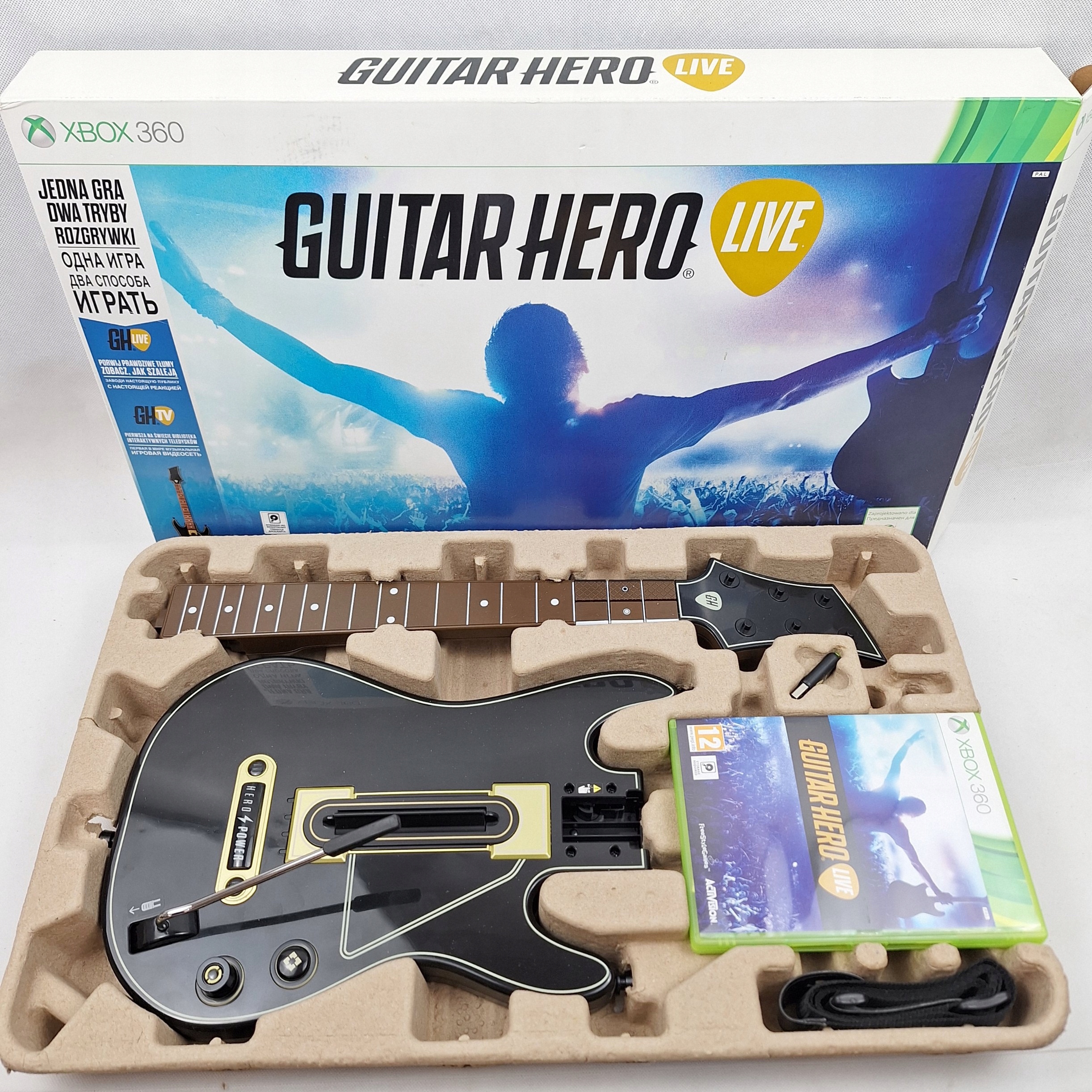 GITARA GUITAR HERO LIVE GRA XBOX 360 X360 PEŁNY KOMPLET W PUDEŁKU Kod producenta 1010