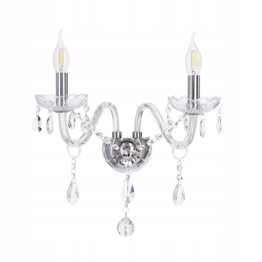 Dvojité nástenné svietidlo Glamour Cristallo 2x40W E14 Chrómované Candellux