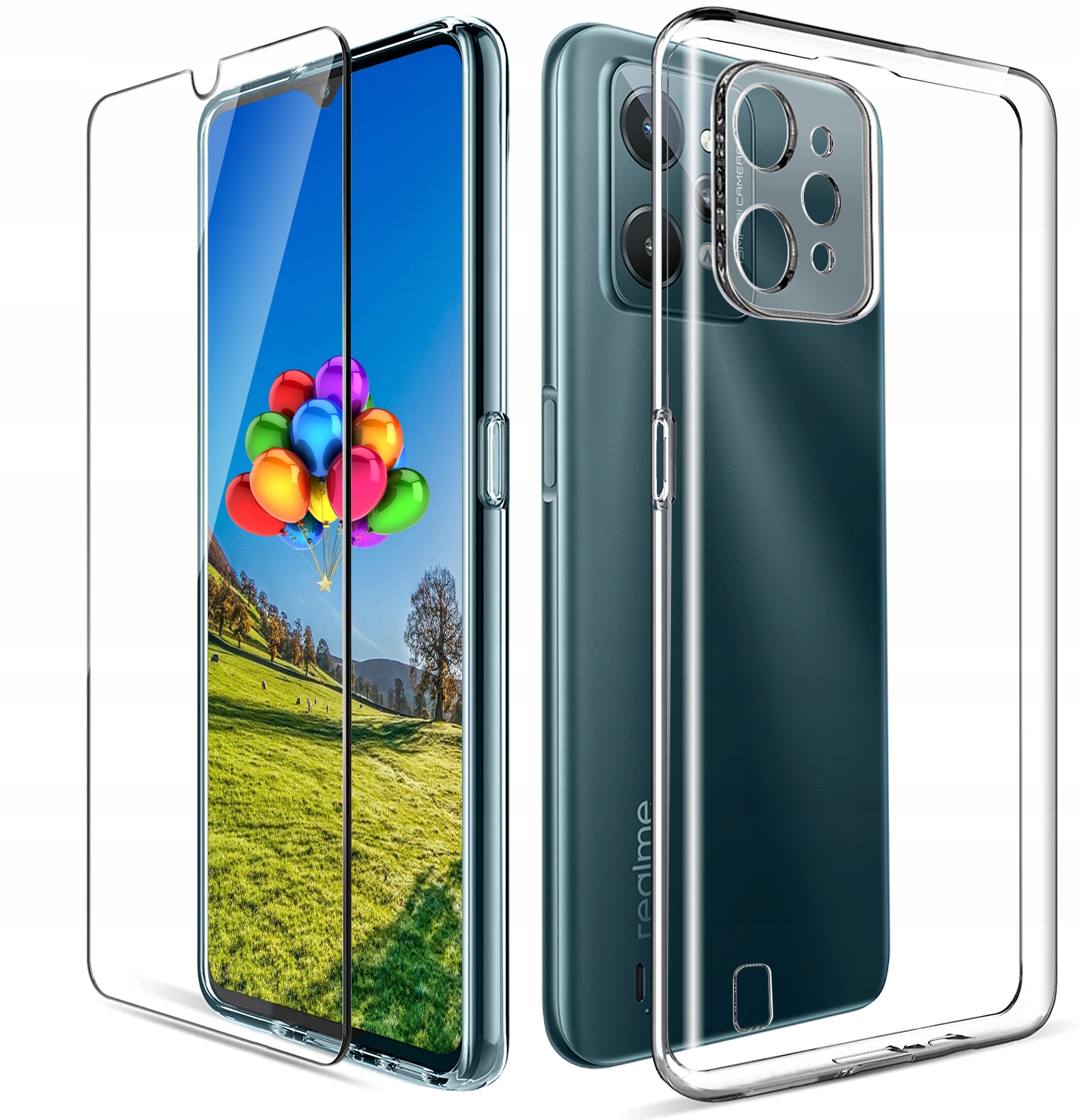 

Etui Silicone Case Szkło 9H do Realme C31