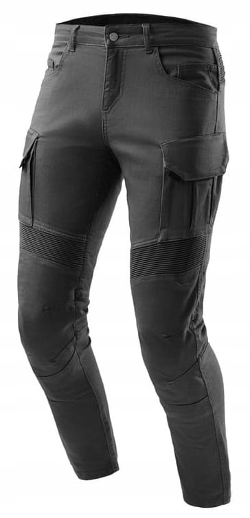 Ozone Faster Tapered Fit Čierne Pánske Motocyklové Džínsy, Čierne