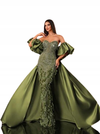 Shein Zelená Večerní Sukně S Krajkou A Rozšířeným Spodním Dílem XL 1JJ