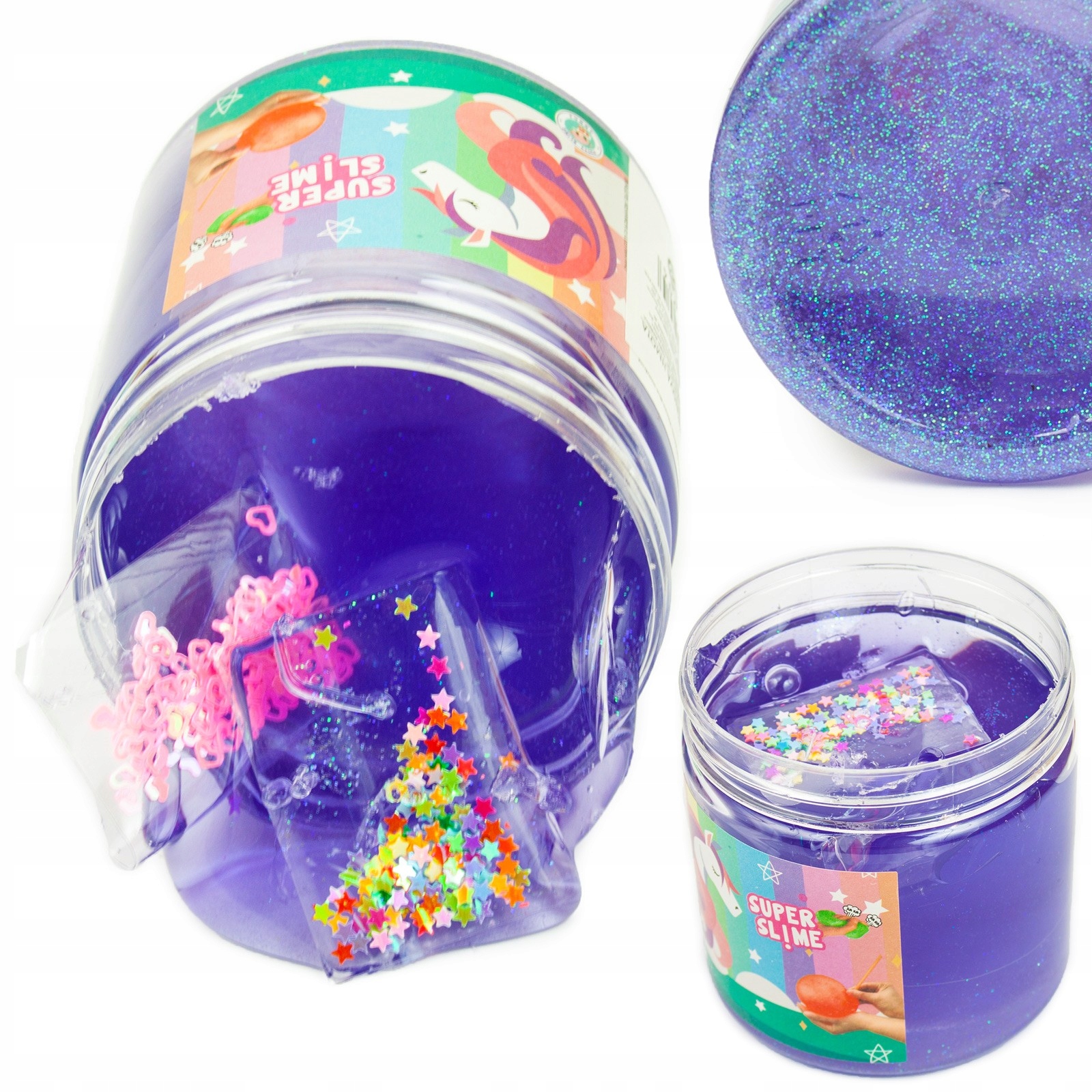 

Butelka Slime Galaxy Perłowa Mieniąca Się Tęczowa