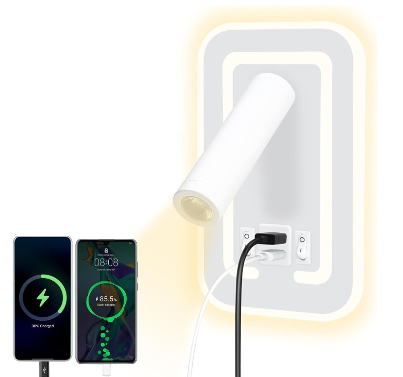 Moderná Nástenná Led Lampa, Lampa Na Čítanie, S Usb Nabíjacím Portom