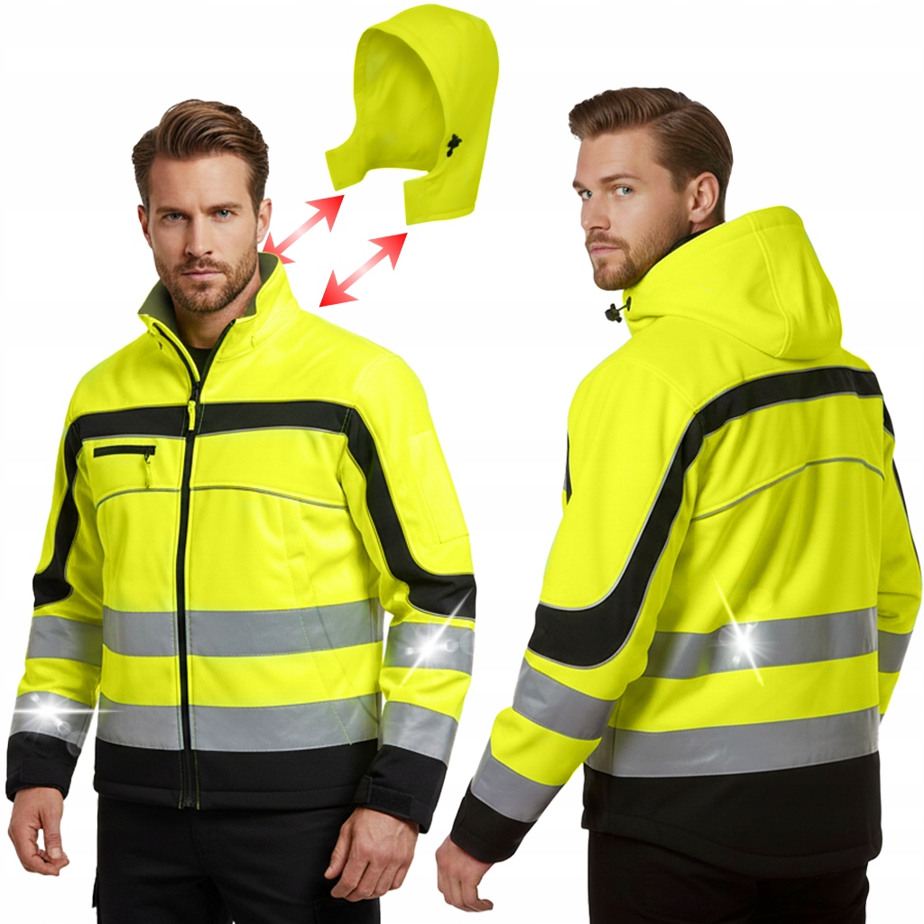 Pánská Softshellová Pracovní Bunda Mikina Voděodolná, Teplá, zimní S Kapucí