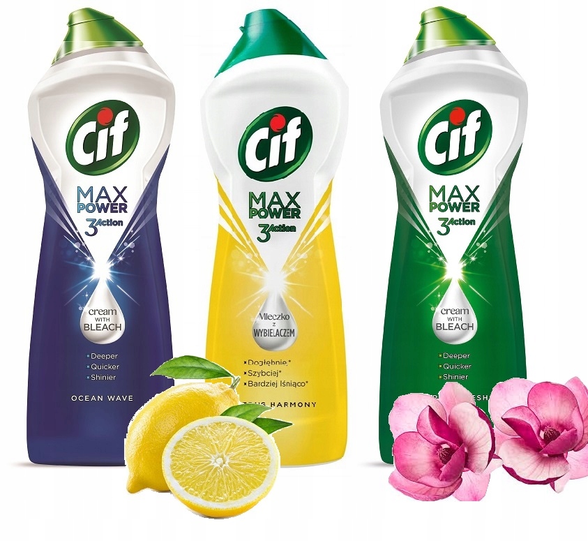 

Zestaw Cif Max Power 1l mleczko z wybielaczem