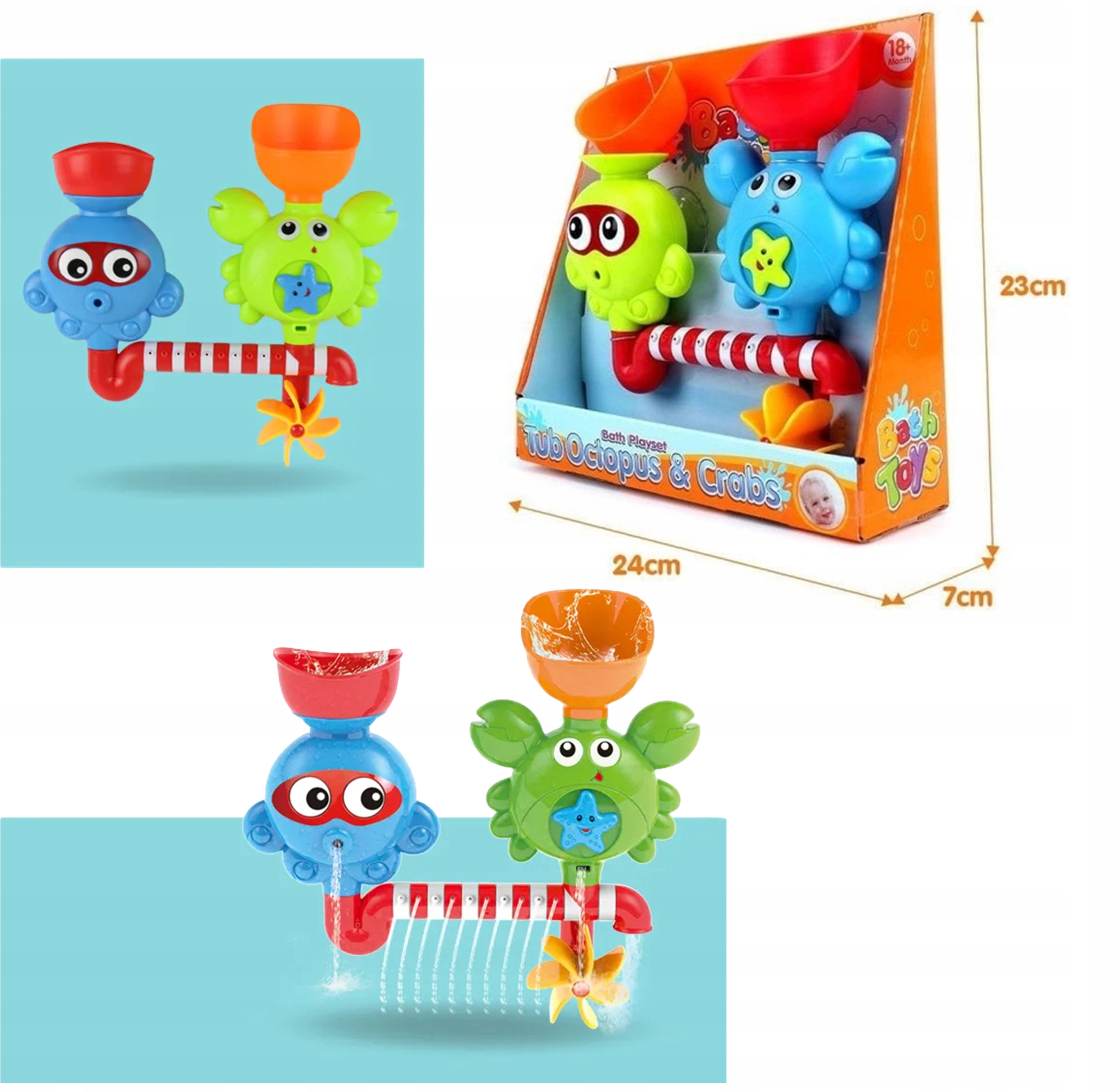 ZABAWKA DO KĄPIELI FONTANNA ośmiorniczka i krab Marka Doris