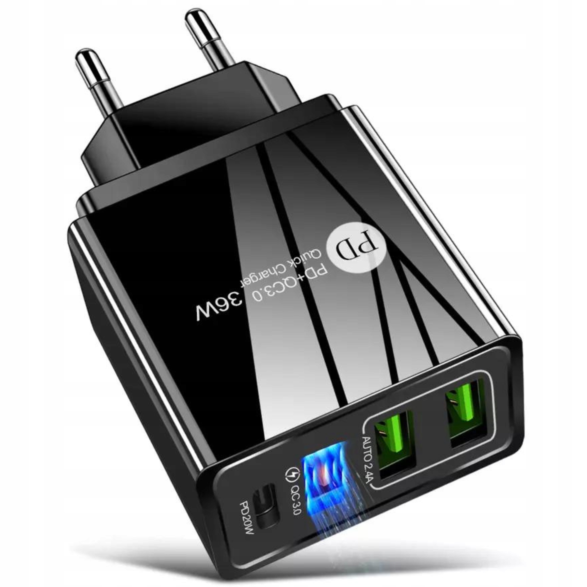 

Mocna Ładowarka Sieciowa 3XUSB +pd Uniwersalna 36W
