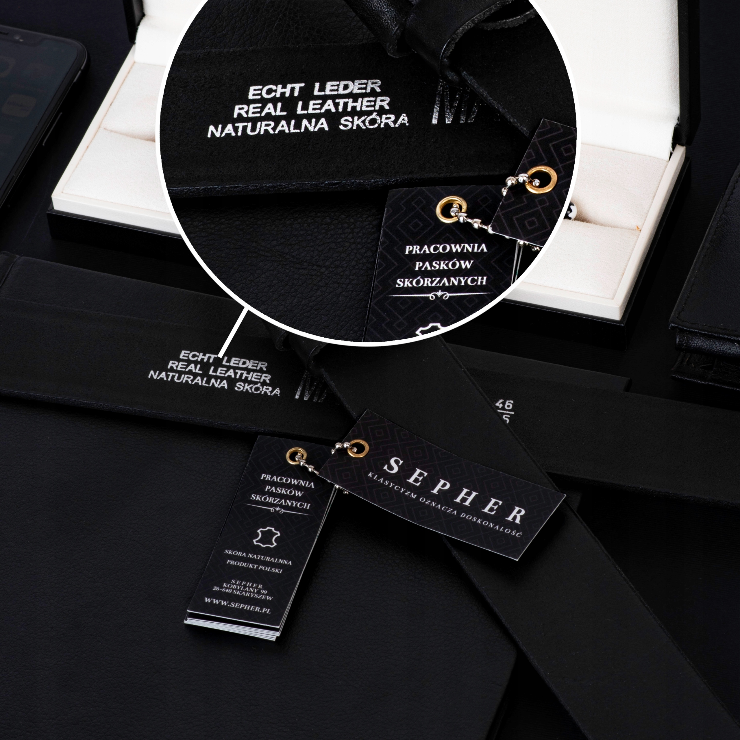 Pas OFICERSKI 100% skórzany policyjny wojskowy | M Maks. szerokość 4.4 cm