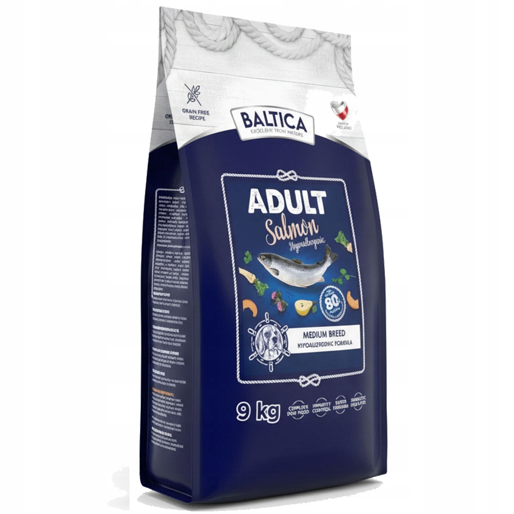 Baltica Adult Salmon Hypoallergenic M 9kg Łosoś I Ziemniaki Średnie Rasy