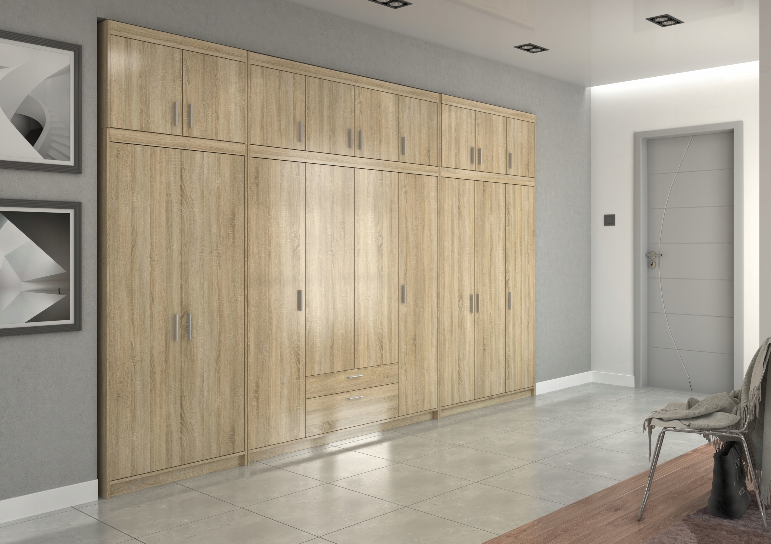 Nadstawka do szafy Elena 3D Dąb Sonoma Kolekcja Nadstawka do Szafy