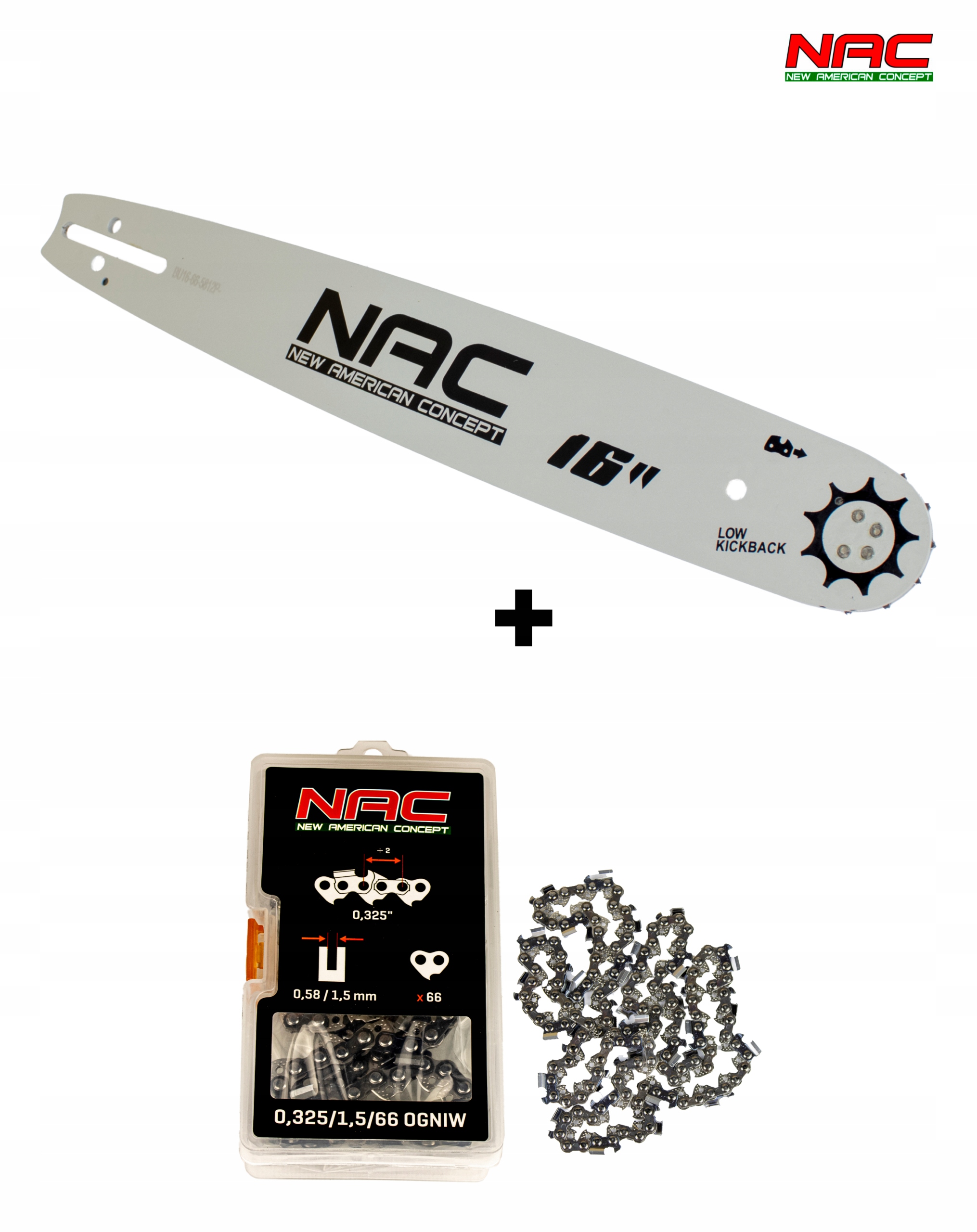 

Oryginalna Prowadnica Łańcuch 16'' Nac TT-CS4500