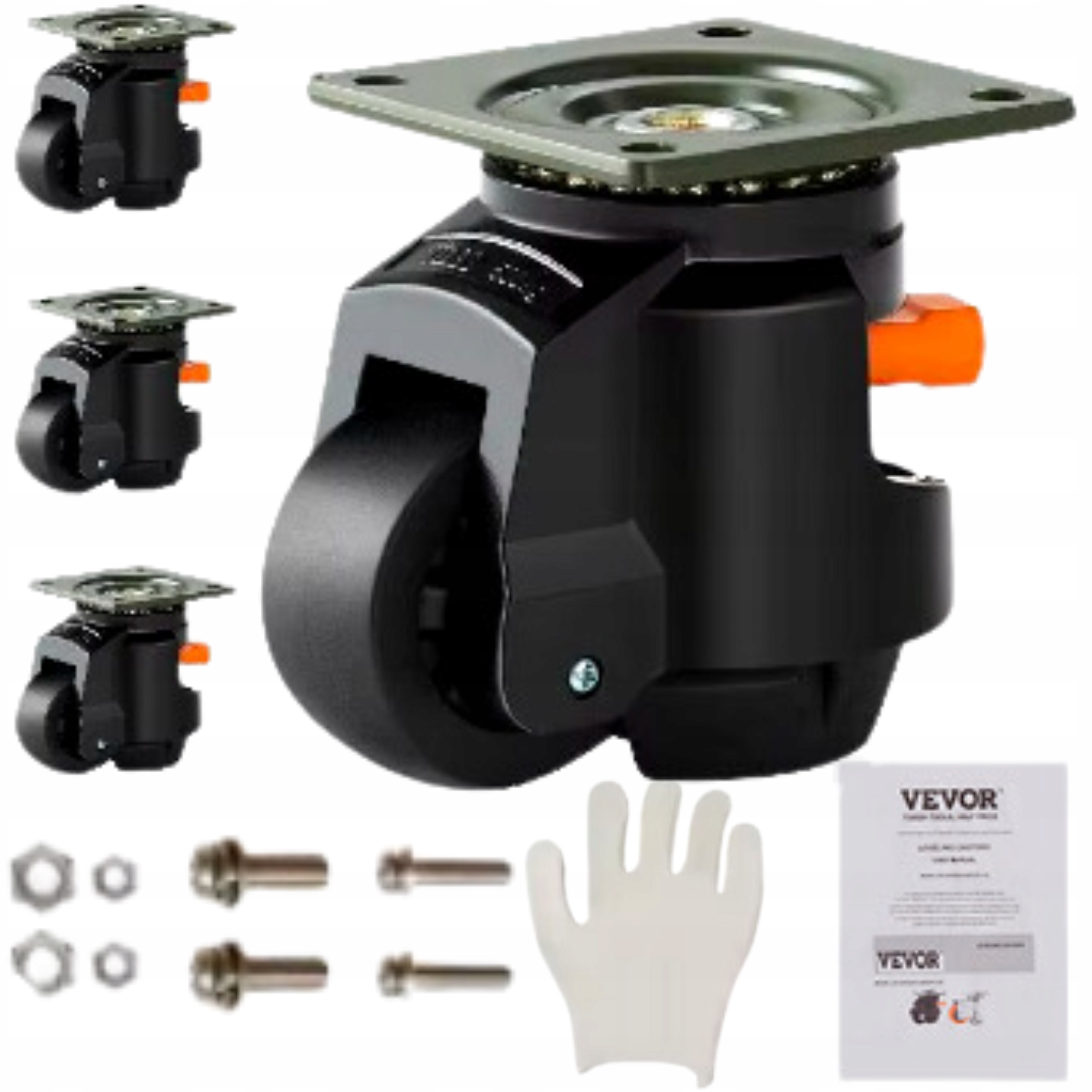 Vyrovnávací otočná kolečka s brzdou 500kg Pro velké zatížení Nábytek 4ks