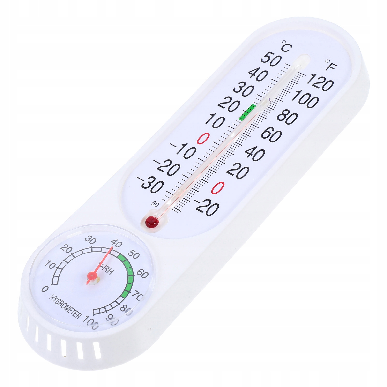 PRECYZYJNY BIAŁY TERMOMETR HIGROMETR DO DOMU SZKLARNI Z CZYTELNYM WSKAŹNIKIEM