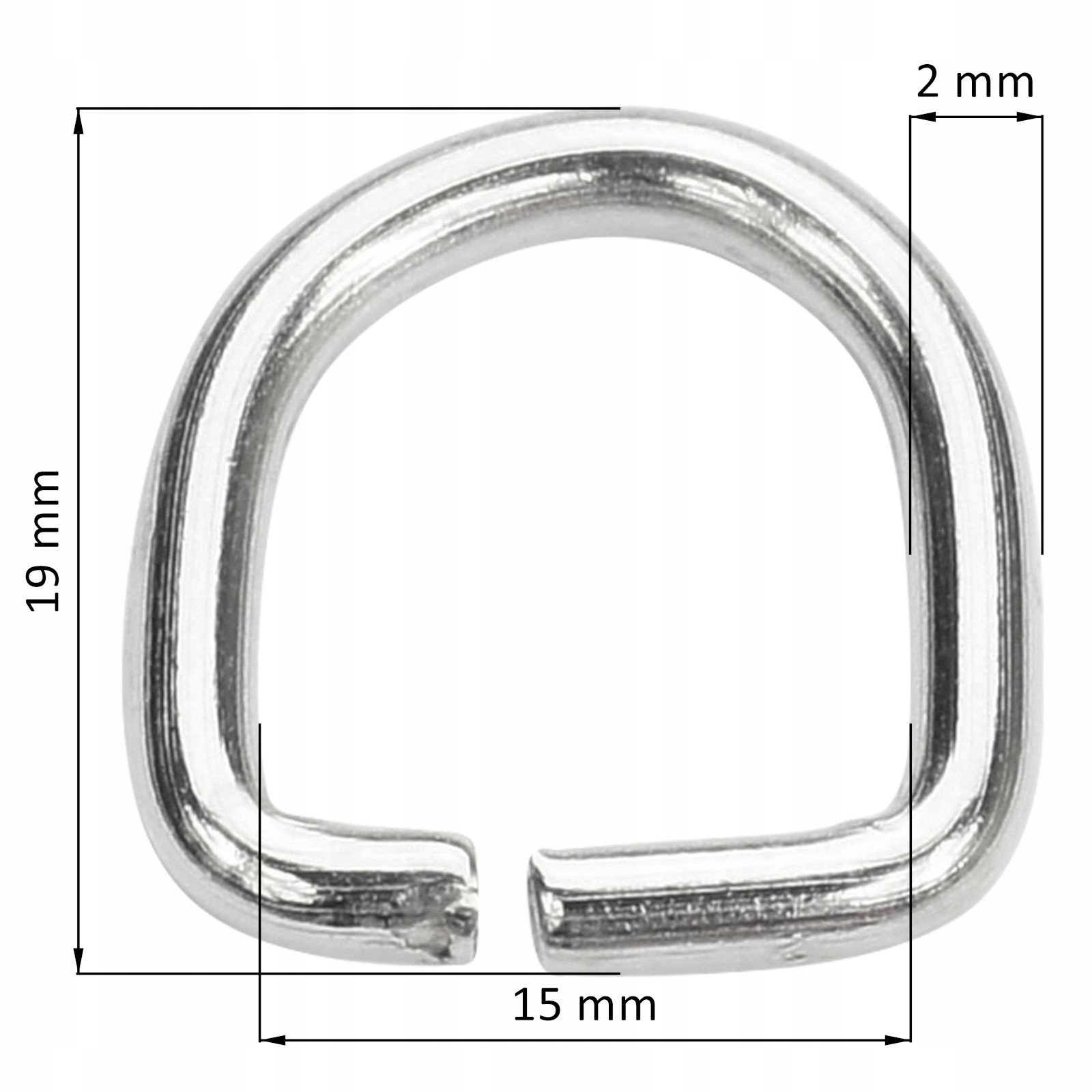 PÓŁKÓŁKA kaletnicze do paska 15mm 10szt. D-RING Marka 3D Rings