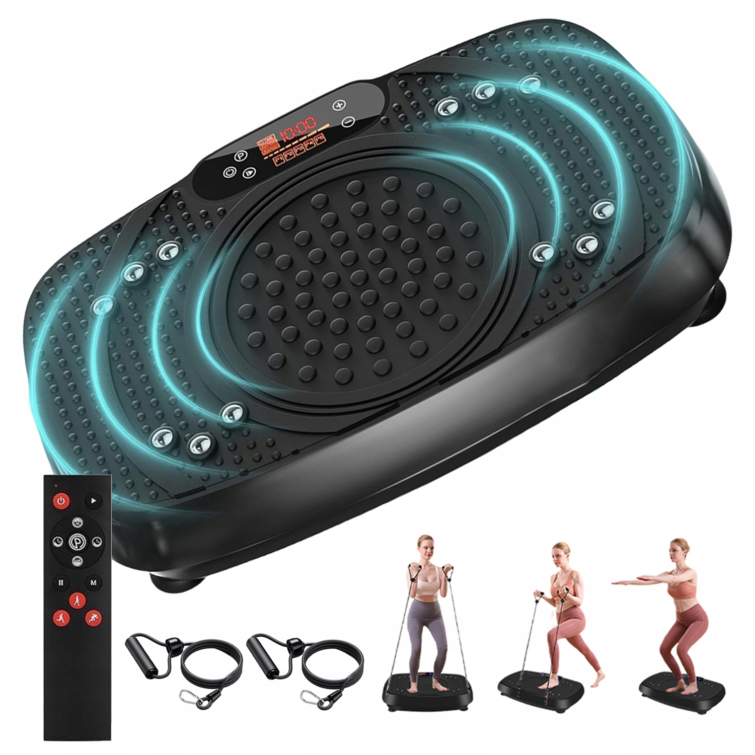 Platforma Wibracyjna 120 Prędkości 5 Częstotliwości 180KG 2 Taśmy Oporowe