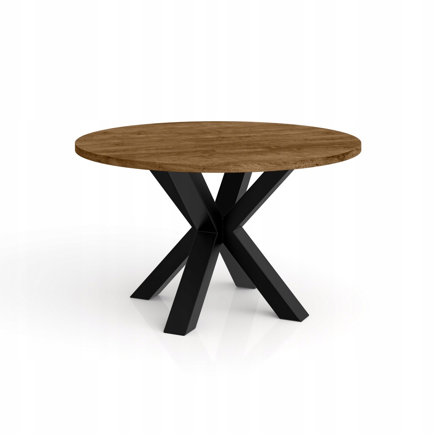 Kulatý konferenční stolek Noe 90 fi 90 cm, deska dub lefkas/černé nohy