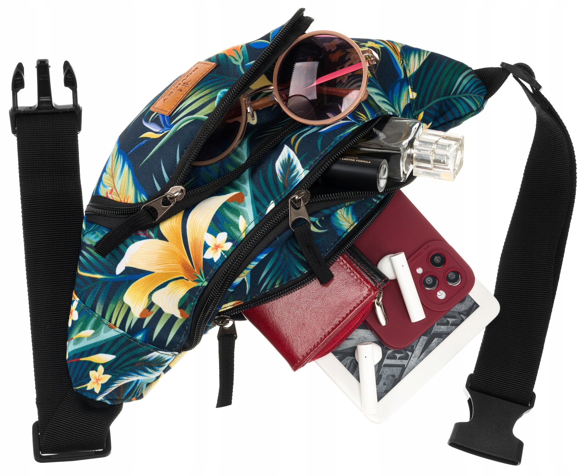 Rovicky saszetka dla kobiet na zamek biodrówka na pasku torebka wzór Wzór dominujący roślinny