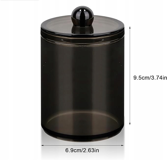 Dózy Na Vatové Tyčinky odličovací tampony sada 3 ks Černá Elegantní