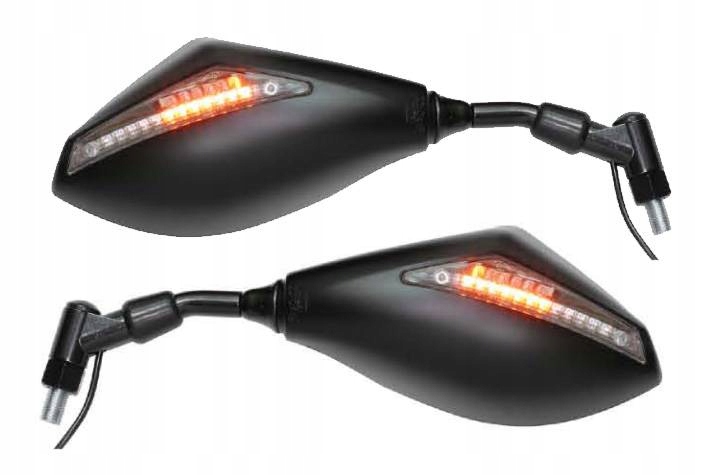 

Uniwersalne Czarne Lusterka Skuter Motor Quad Led