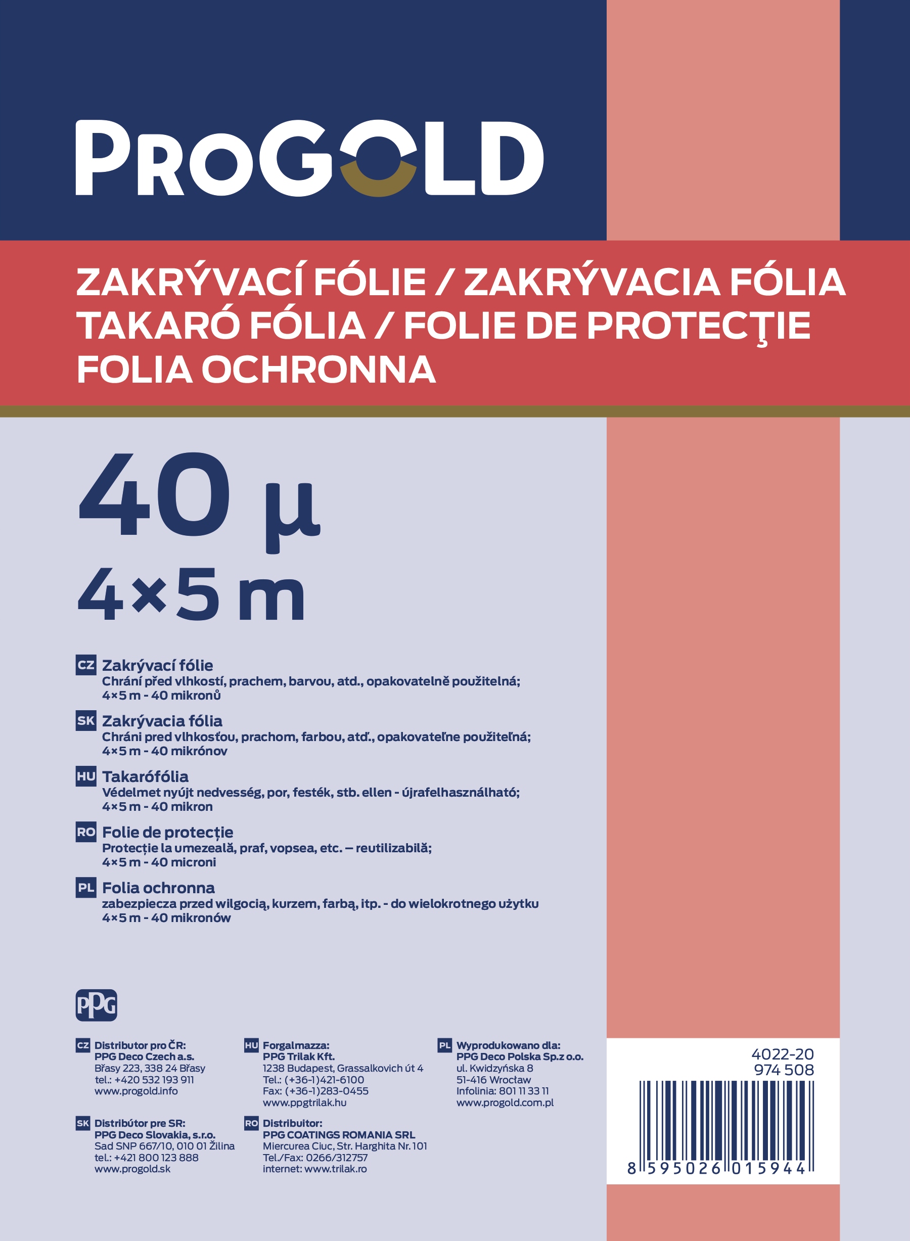 

Folia malarska dla Dekoral 4mx5m 40µm (gruba)
