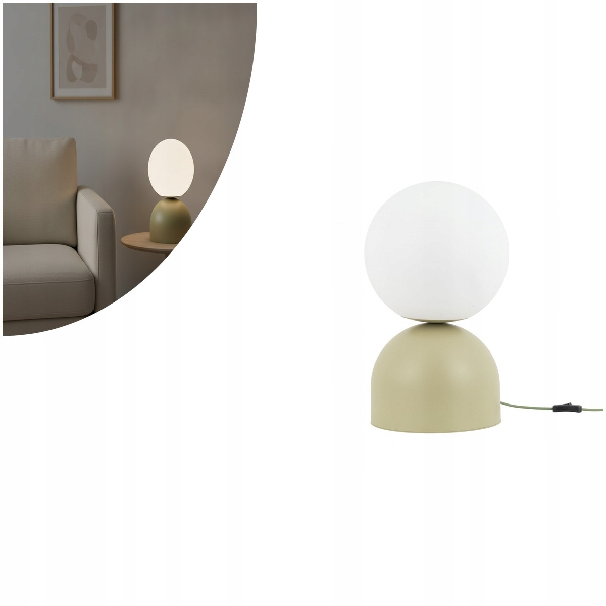 Lampka nocna zielona Miki nowoczesny design na komodę Tk Lighting