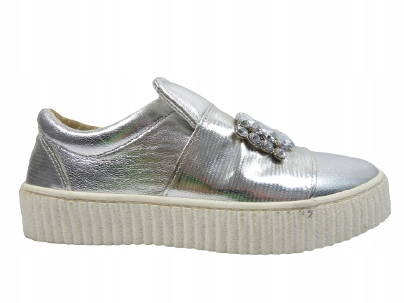 polobotky Dámské tenisky na platformě sportovní kožené J.Wolski 37