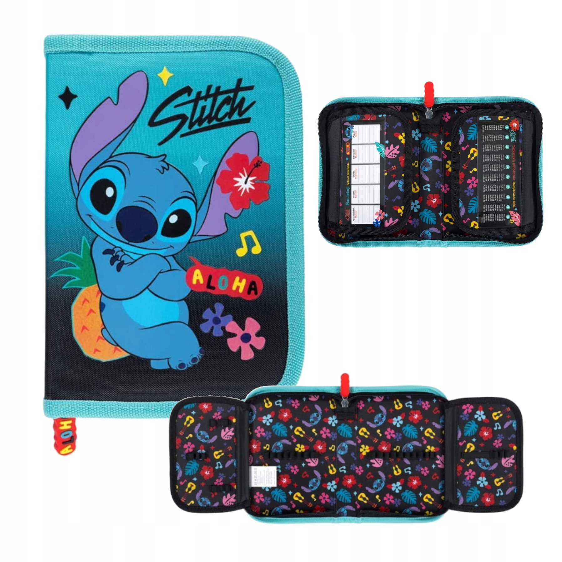 PIÓRNIK DWUKLAPKOWY STITCH ALOHA MINT ST. MAJEWSKI