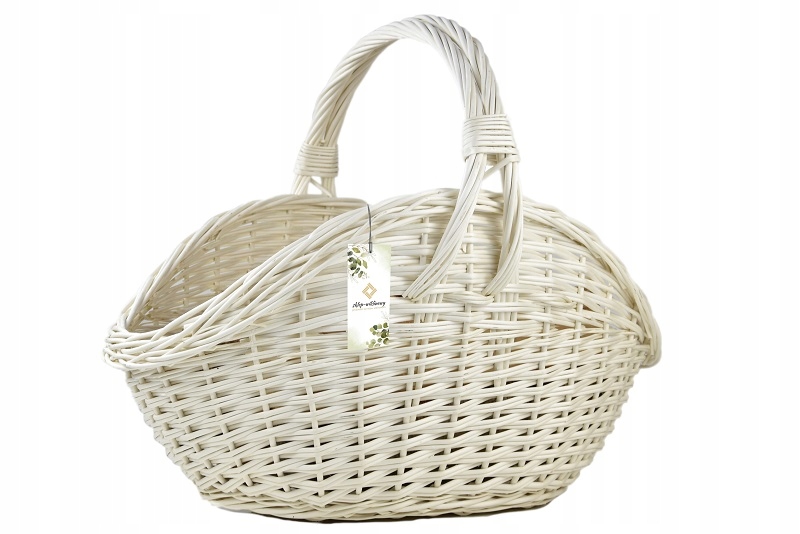 Proutěný košík na dřevo do krbu Bílý XXL