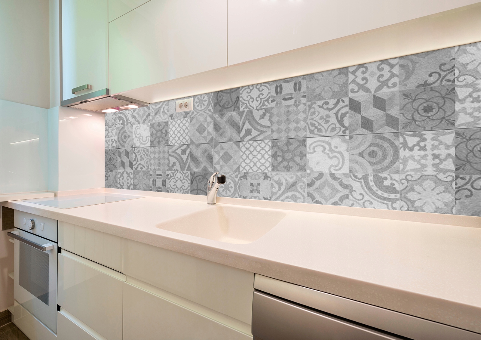 SAMOPRZYLEPNA FOTOTAPETA DO KUCHNI SZARE KAFLE Kod producenta ft245-nak