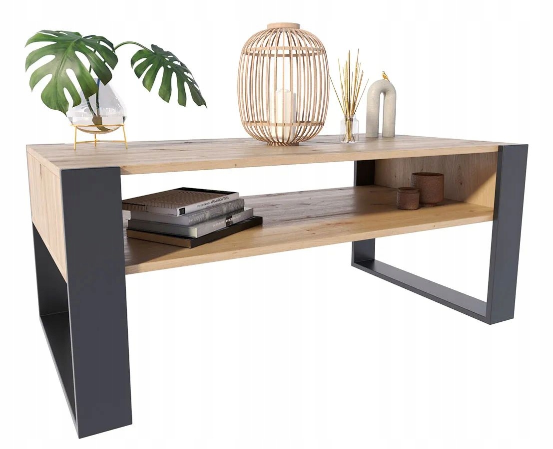 Lavica Kaja 120x60 dub artisan/čierna konferenčný stolík do obývacej izby Mk